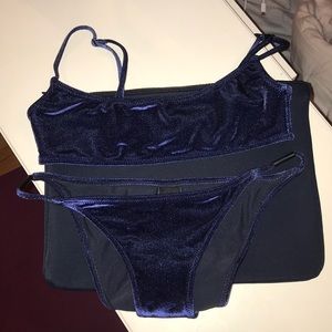 Triangl Navy Velvet Bikini (XS small top/S bottom)